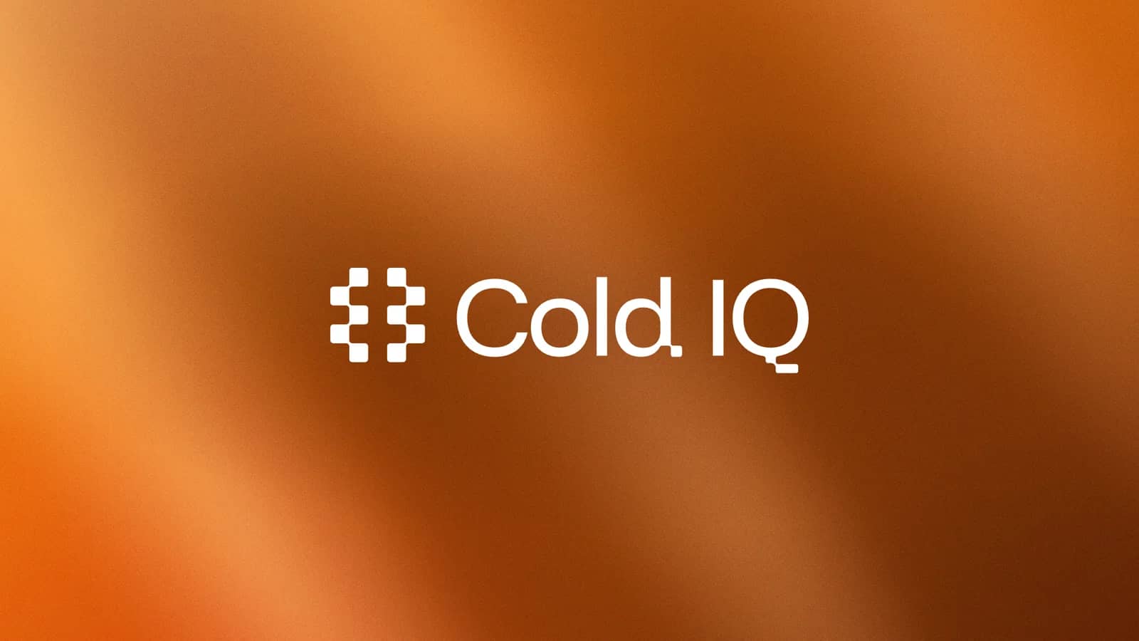 The ColdIQ logo in white on an orange field