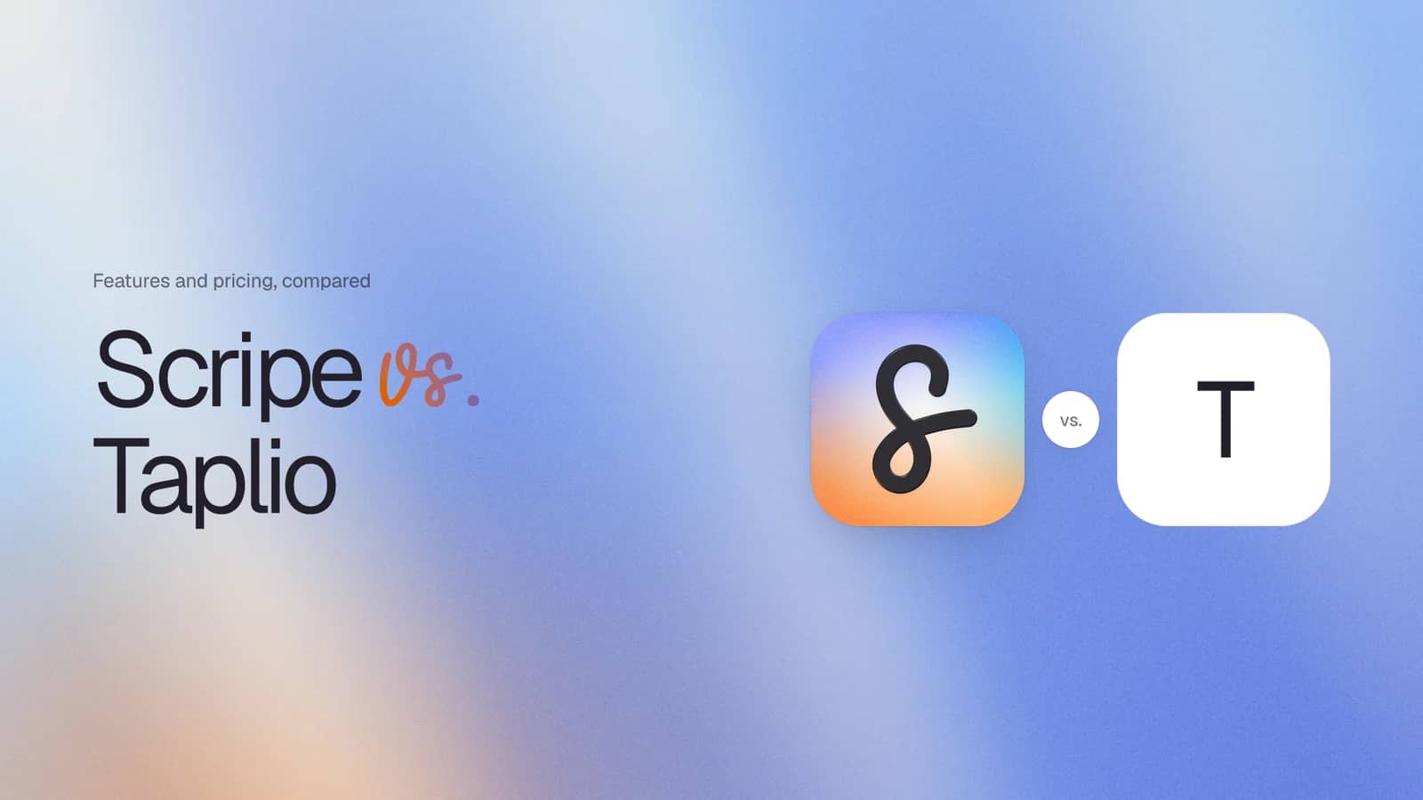 Cover: "Scripe vs. Taplio" with the two app tiles side by side
