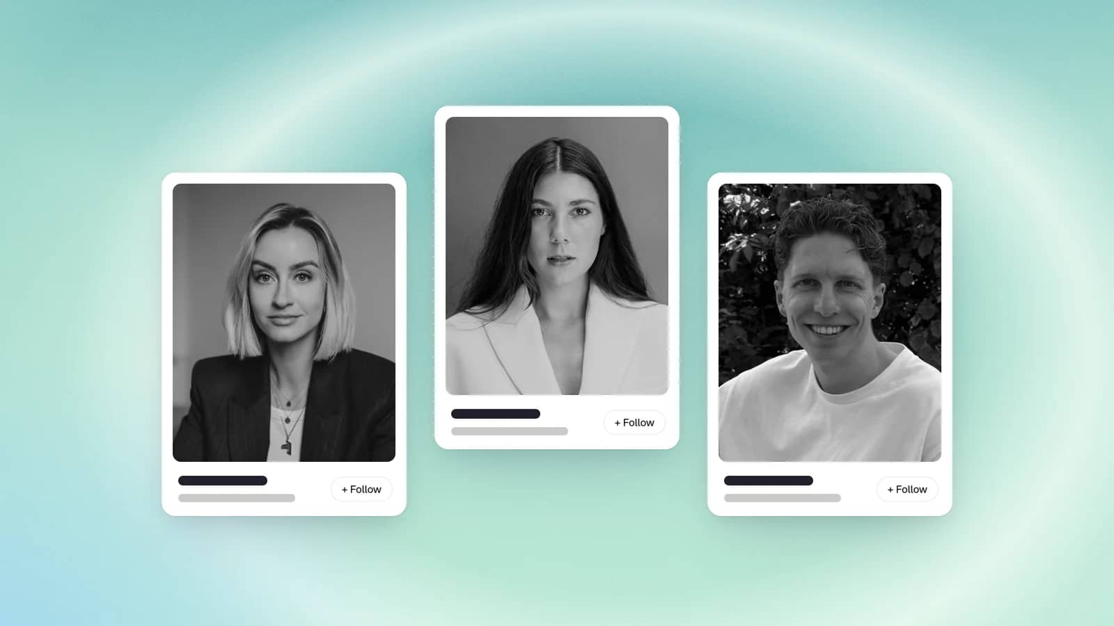 Three portraits of business creators on LinkedIn