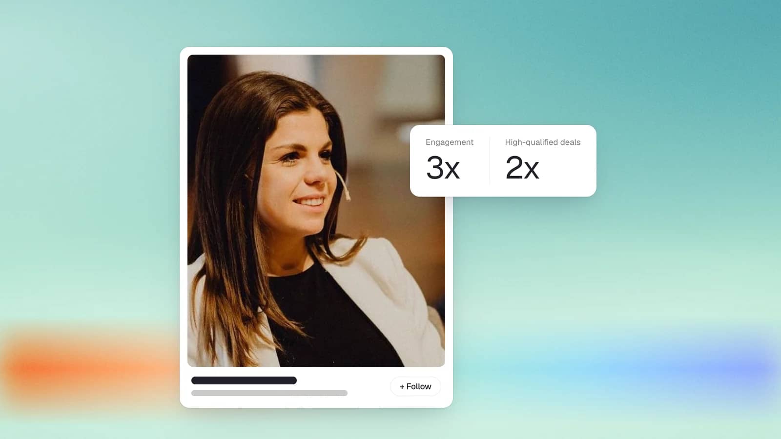 Portrait of Laura Raggl with her results: 3x engagement and 2x more high-qualified deals