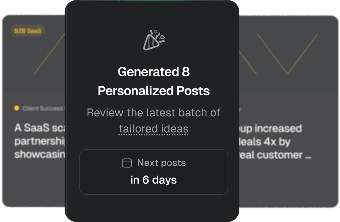 Weekly personalized post ideas
